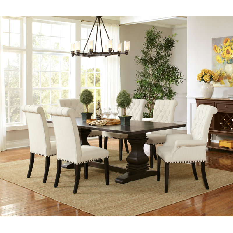 Evelin solid wood dining set charlton home chair discount